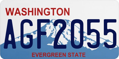 WA license plate AGF2055