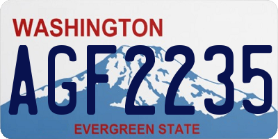 WA license plate AGF2235