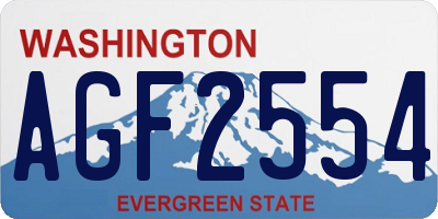 WA license plate AGF2554