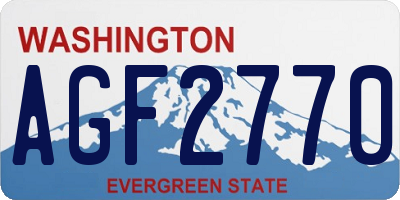 WA license plate AGF2770