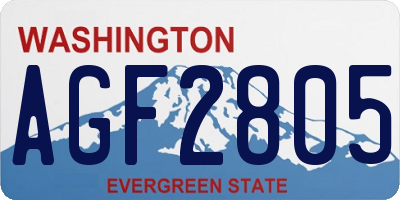 WA license plate AGF2805