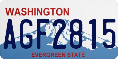 WA license plate AGF2815