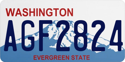 WA license plate AGF2824