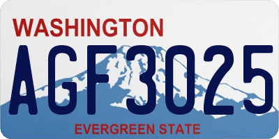 WA license plate AGF3025