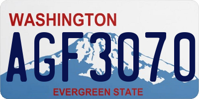 WA license plate AGF3070