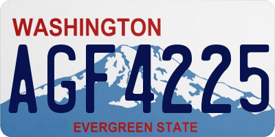 WA license plate AGF4225