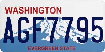 WA license plate AGF7795