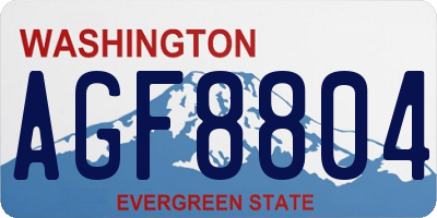 WA license plate AGF8804