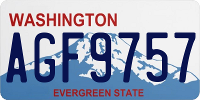 WA license plate AGF9757
