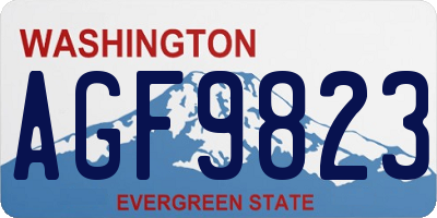 WA license plate AGF9823
