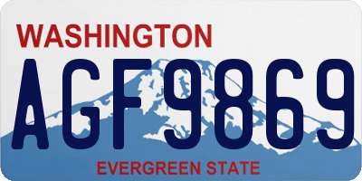 WA license plate AGF9869
