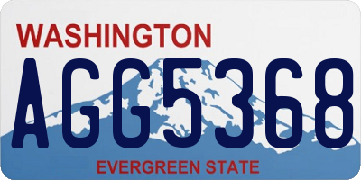 WA license plate AGG5368