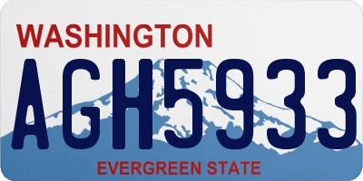 WA license plate AGH5933