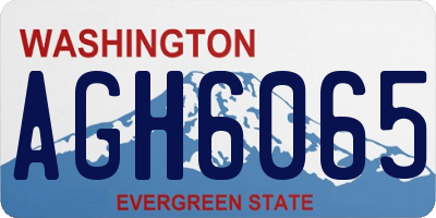 WA license plate AGH6065