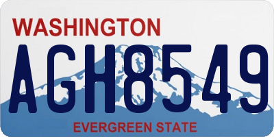 WA license plate AGH8549