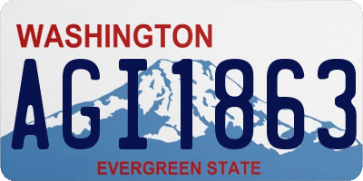 WA license plate AGI1863