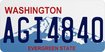 WA license plate AGI4840