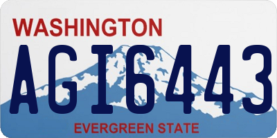 WA license plate AGI6443
