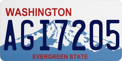 WA license plate AGI7205