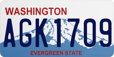 WA license plate AGK1709