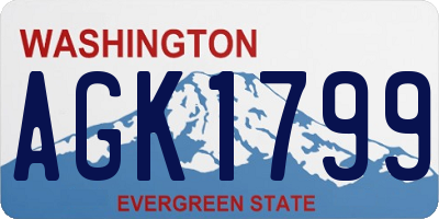 WA license plate AGK1799
