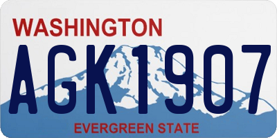 WA license plate AGK1907