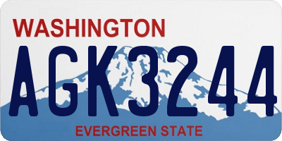 WA license plate AGK3244