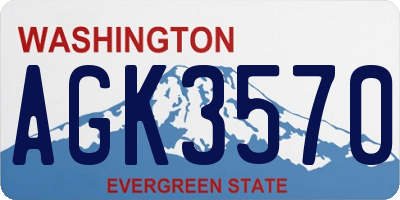 WA license plate AGK3570