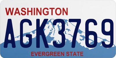 WA license plate AGK3769