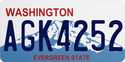 WA license plate AGK4252
