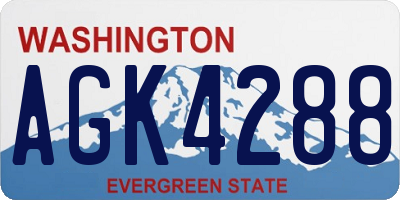 WA license plate AGK4288