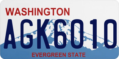WA license plate AGK6010