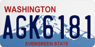 WA license plate AGK6181