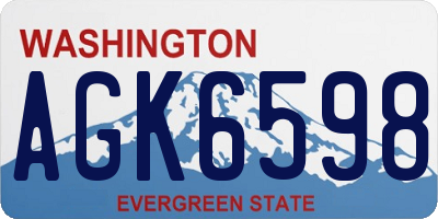 WA license plate AGK6598