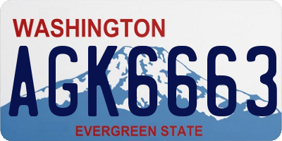 WA license plate AGK6663
