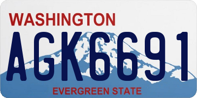 WA license plate AGK6691