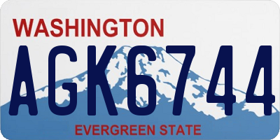 WA license plate AGK6744