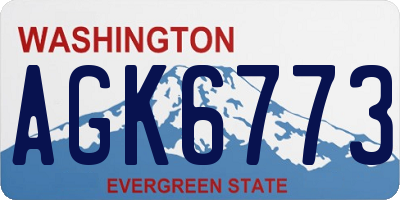 WA license plate AGK6773