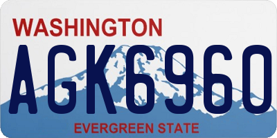 WA license plate AGK6960