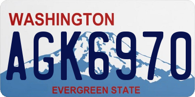 WA license plate AGK6970