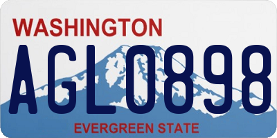 WA license plate AGL0898