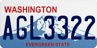 WA license plate AGL3322