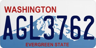 WA license plate AGL3762