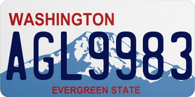 WA license plate AGL9983