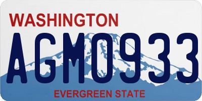 WA license plate AGM0933