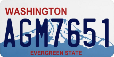 WA license plate AGM7651