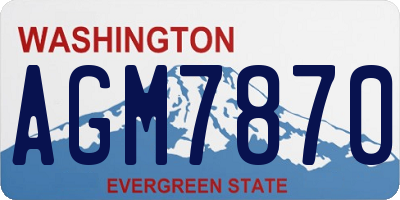 WA license plate AGM7870
