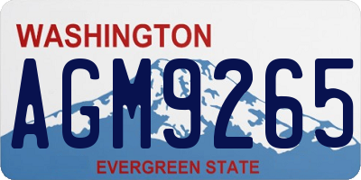 WA license plate AGM9265