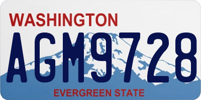 WA license plate AGM9728