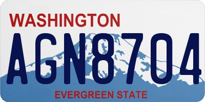 WA license plate AGN8704